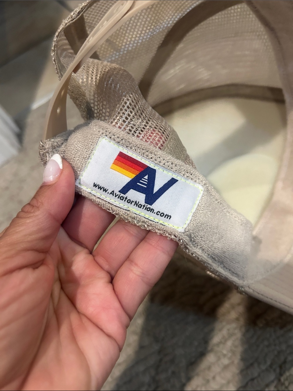 Aviator Nation Cream Trucker Hat with Retro Patch - Picture 9 of 11
